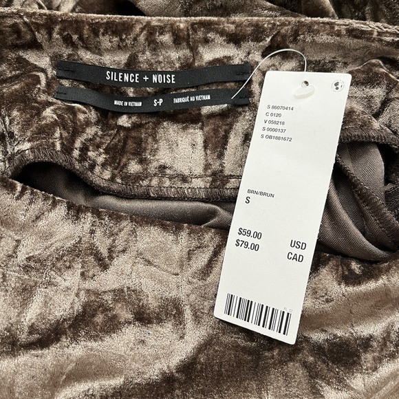 Urban Outfitters Crushed Velvet Mini Skirt Brown Small - Picture 11 of 15